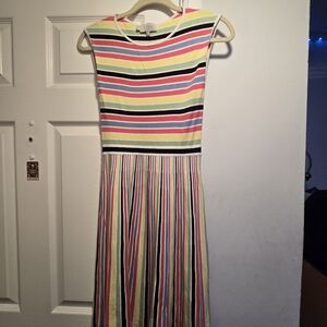 Striped Multi-Color Sleeveless Knit Dress